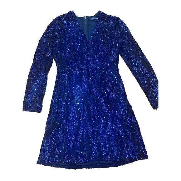 French Connection Deniz Embellished Mini Dress in color Surf The Web sz 6 - Picture 4 of 15